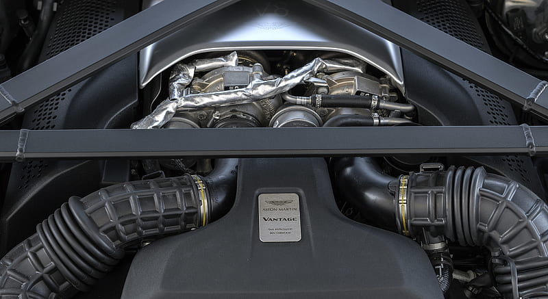 2019 Aston Martin Vantage (Tungsten Silver) - Engine , car, HD wallpaper