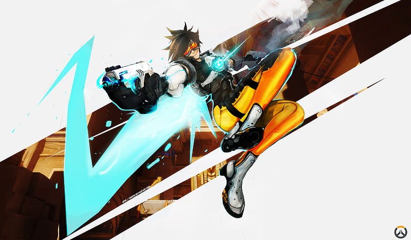 Download Overwatch 4K Tracer With Nightstars Wallpaper