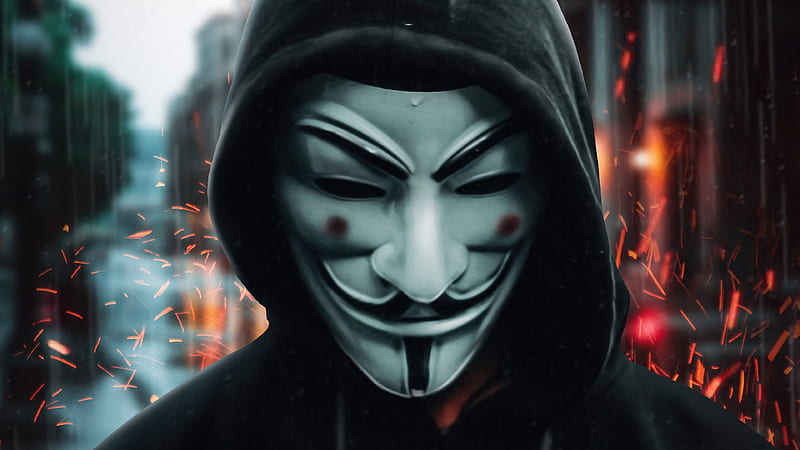 Anonymus Guy Closeup , anonymus, mask, artist, artwork, digital-art, HD wallpaper