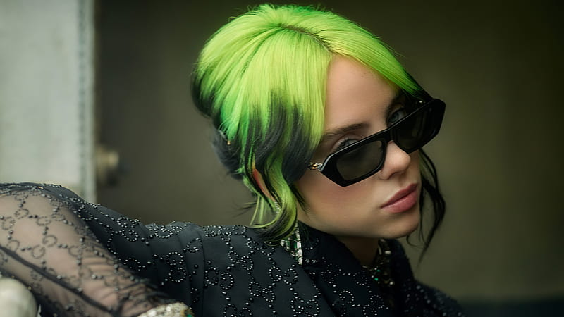 Singers, Billie Eilish, American, Girl, Green Hair, Singer, Sunglasses, HD wallpaper