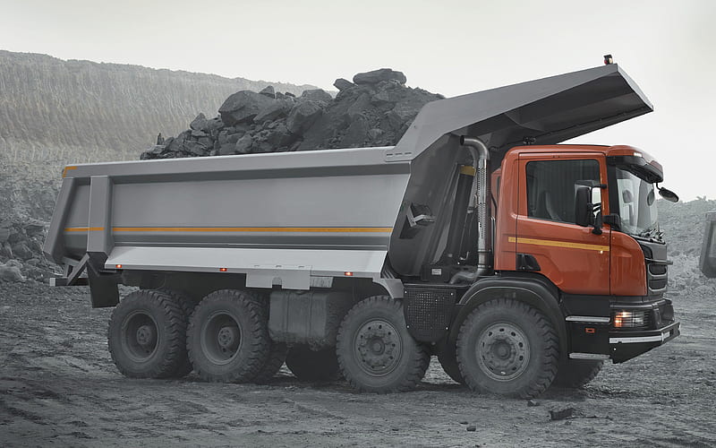 Scania P440 2018 truck, 8x4, Dump Truck, tipper, trucks, Scania, HD wallpaper