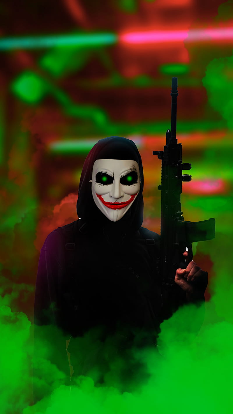 mask weapon 2, cloud anonymous, dark, face, figure, green, guy, man, silhouette, HD phone wallpaper