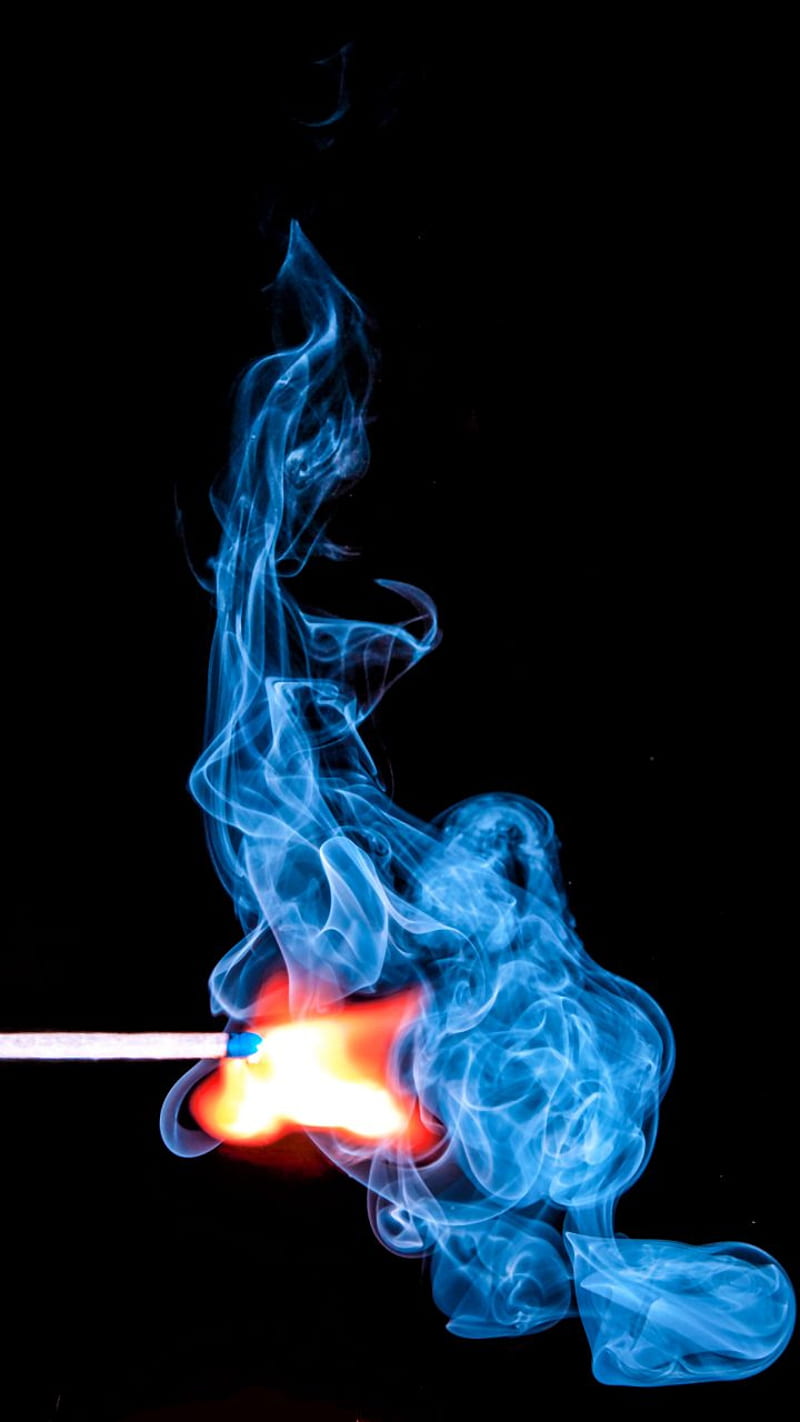 Smock , smoke, flames, blue, HD phone wallpaper