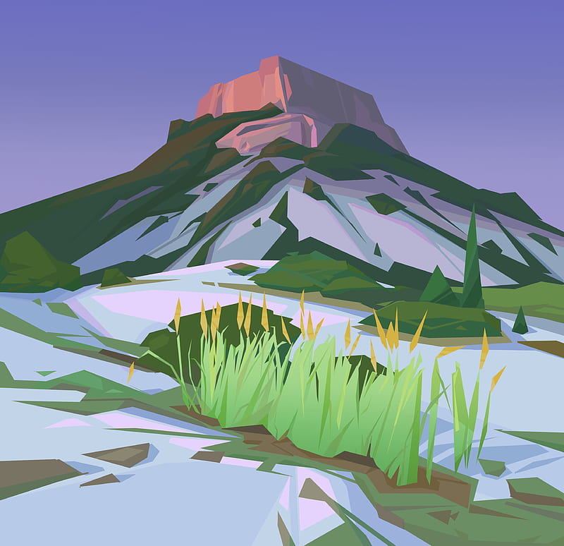 mountain, landscape, art, vector, HD wallpaper
