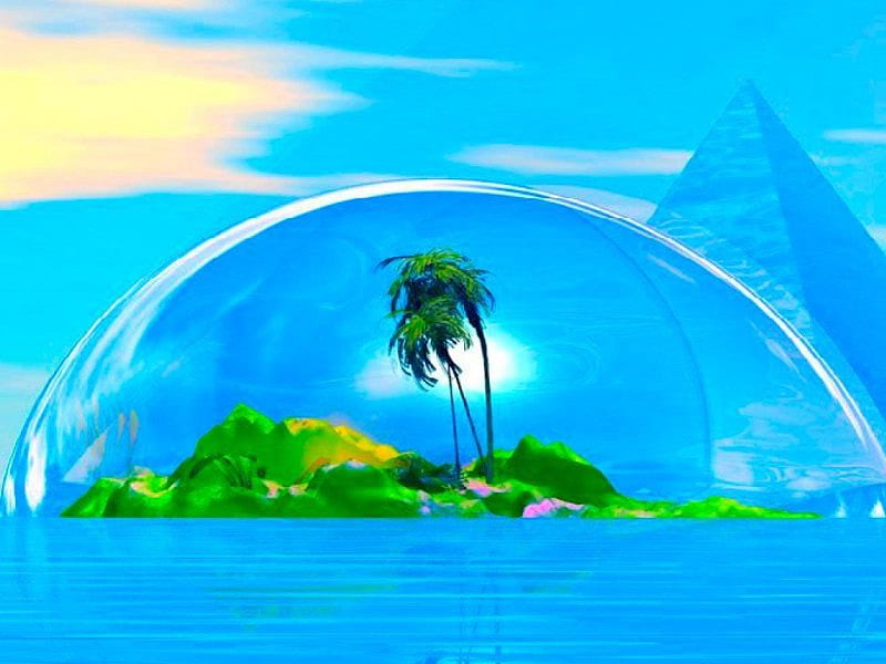 BLUE LAGOON, lagoon, bubble, ocean, sky, blue, palm tree, HD wallpaper ...