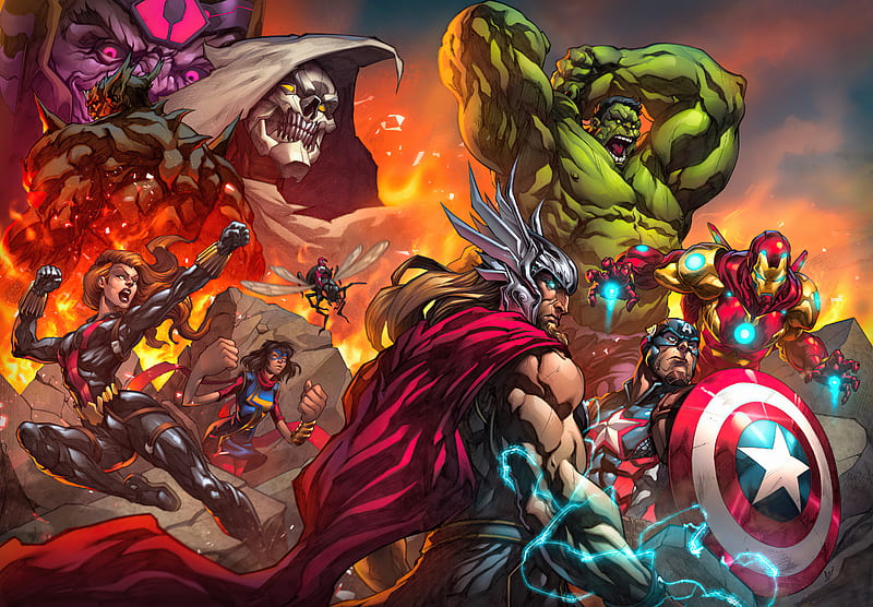 Marvels Avengers Tribune Magazine Cover Art , marvels-avengers, marvel, avengers, games, 2021-games, artstation, HD wallpaper