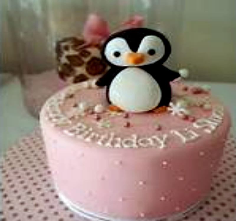 Pastel de pingüino, blanco, rosa, pastel, pingüino, Fondo de pantalla HD |  Peakpx