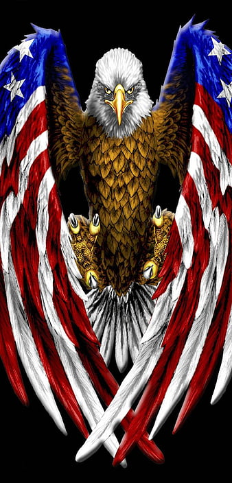 Patriotic, red, stars stripes, eagle, brave, american, flag, white ...