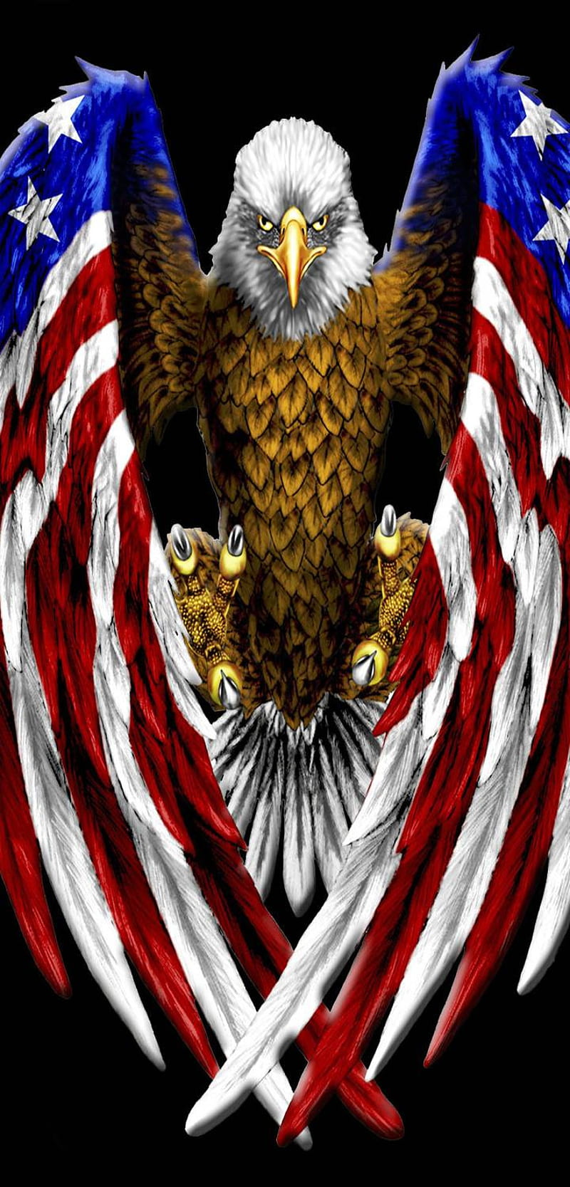 american eagle, americans, flag, birds, eagles, eyes, blue, red, 2019, HD phone wallpaper
