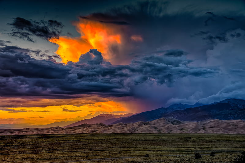 San Luis Valley, BEAUTY, SKIES, NATURE, LIGHT, DARK, HD wallpaper