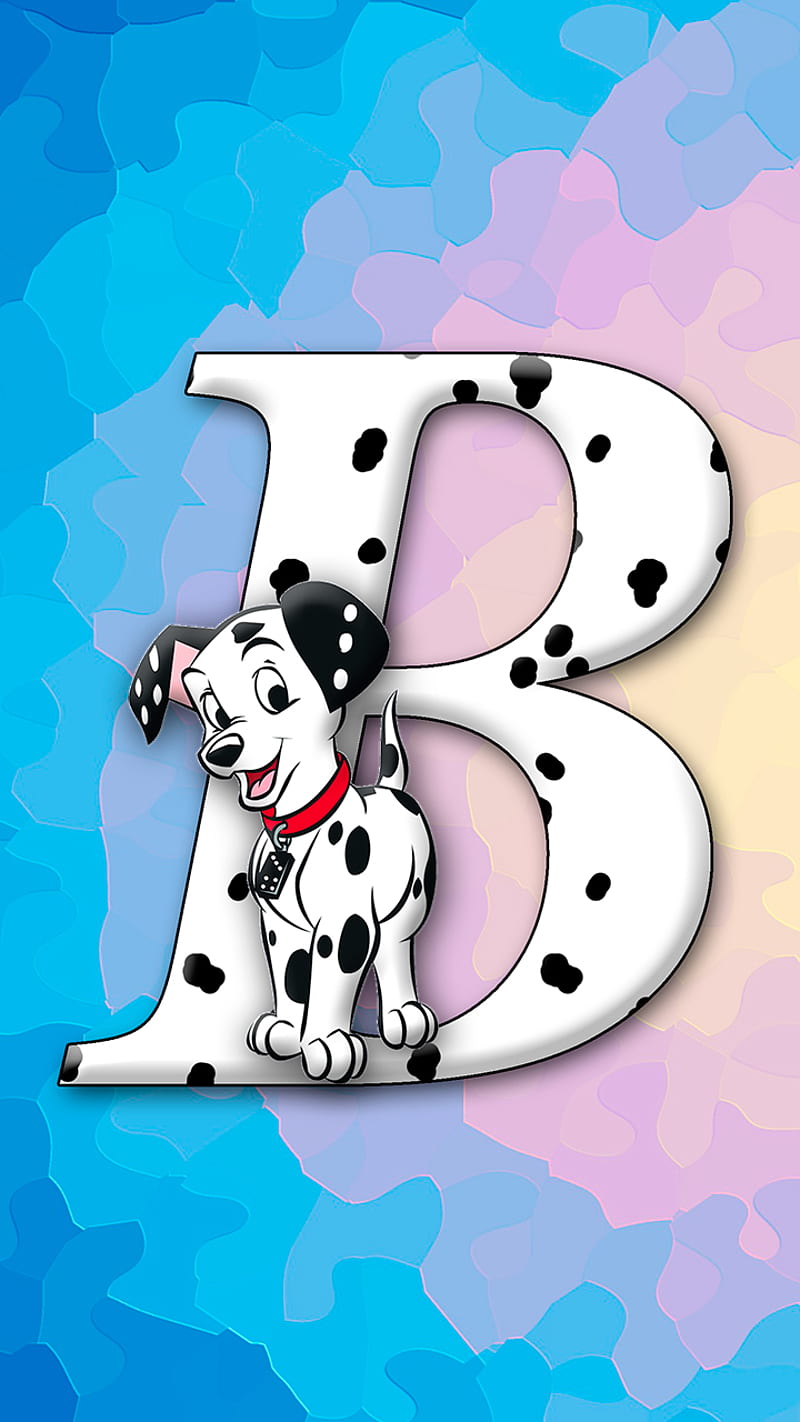 letter B dog, alphabet, cute, dalmatian, dog, letter, puppy, HD phone wallpaper