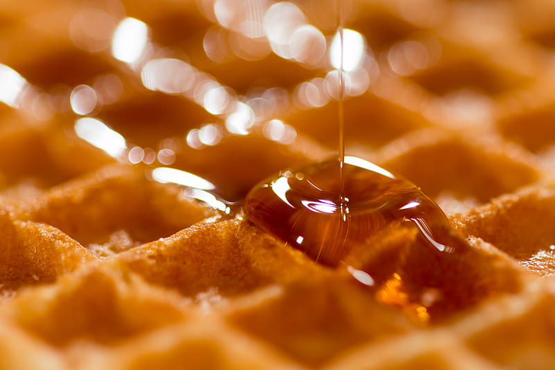 waffle with syrup, HD wallpaper