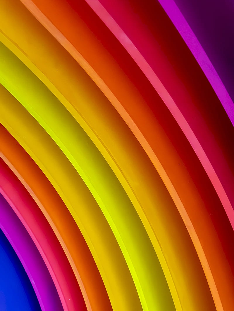 lines, colorful, rainbow, curved, HD phone wallpaper