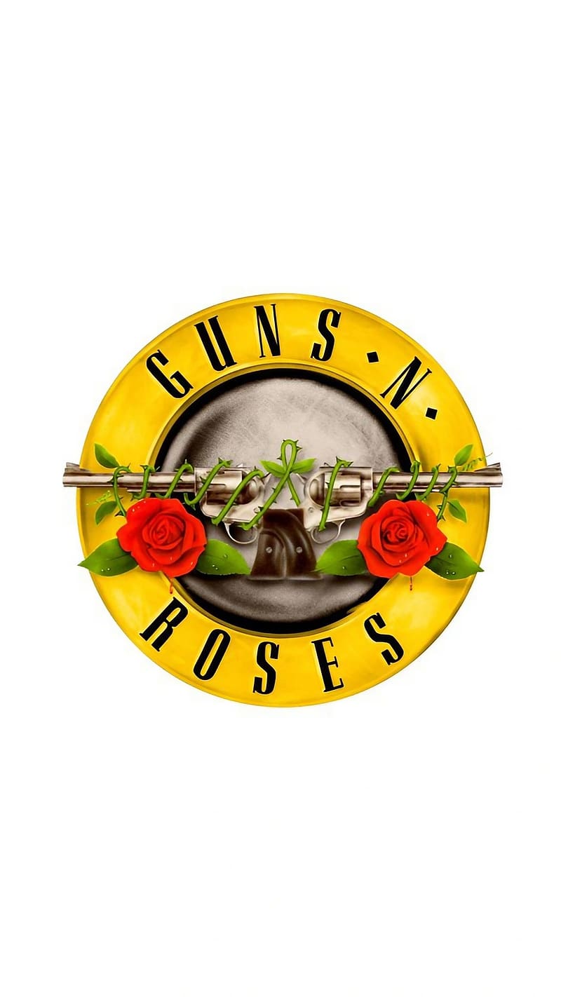 Guns N Roses, Yellow Logo, rock band, HD phone wallpaper