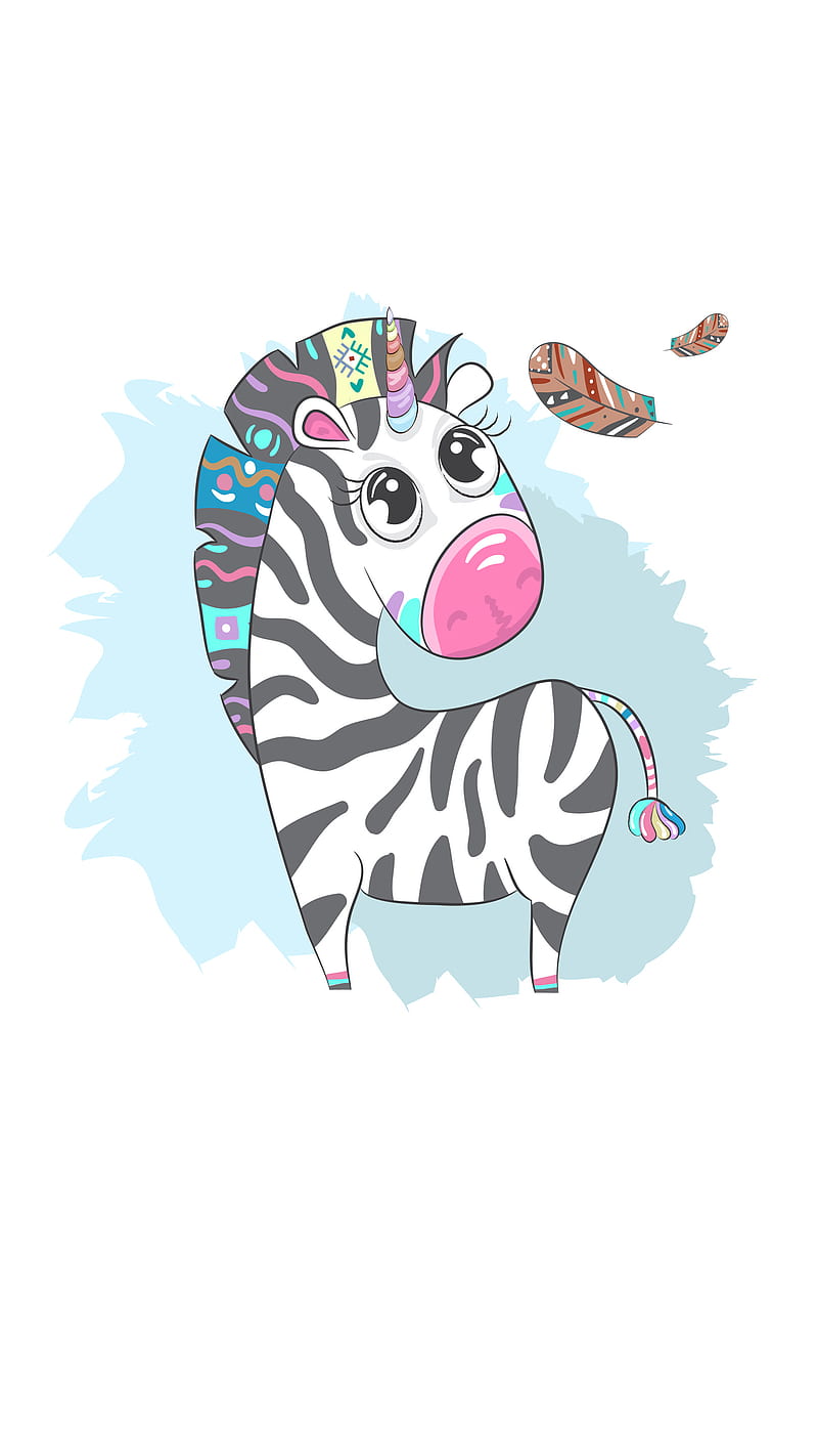 cute pink zebra cartoon