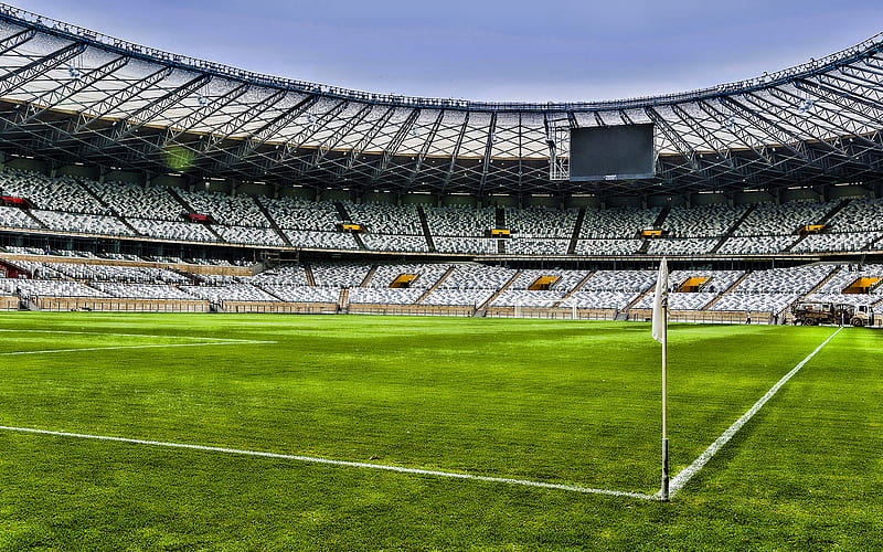 Mineirao, empty stadium, R, soccer, Cruzeiro Stadium, football stadium, Belo Horizonte, Minas Gerais, Brazil, Mineirao stadium, brazilian stadiums, HD wallpaper