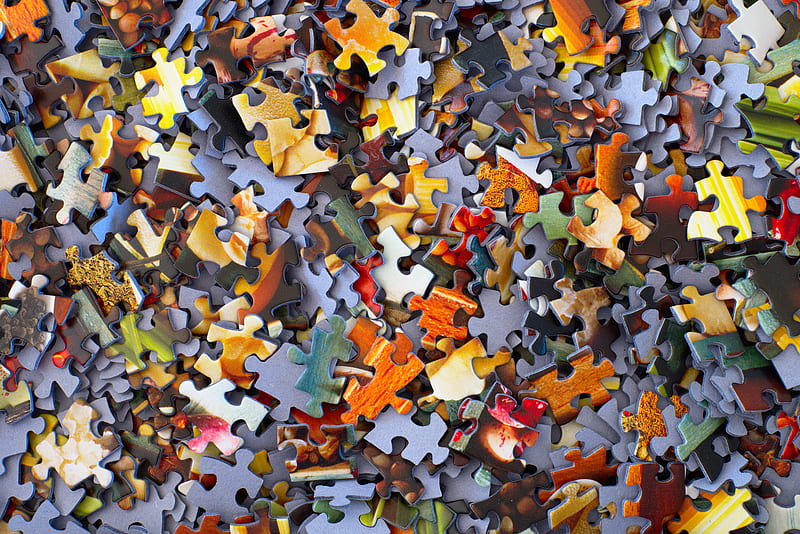 stack of jigsaw puzzle pieces, HD wallpaper