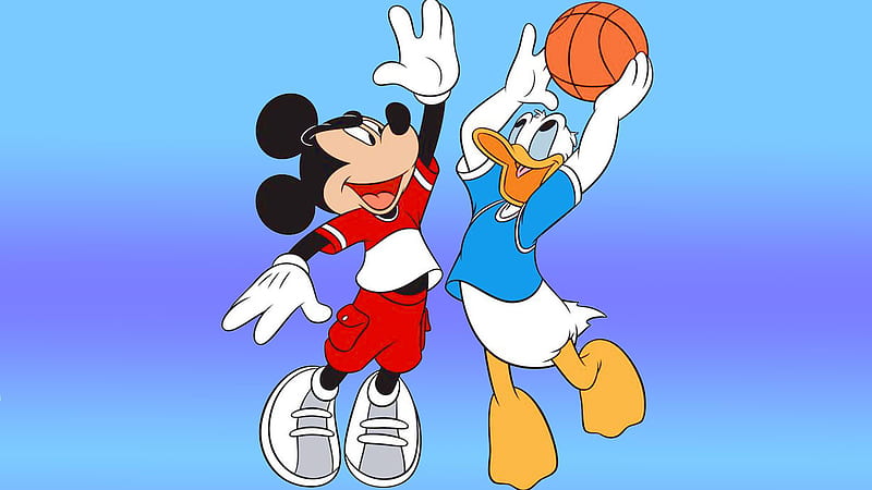 Mouse Donald Duck Playing Basketball Cartoon, HD wallpaper | Peakpx