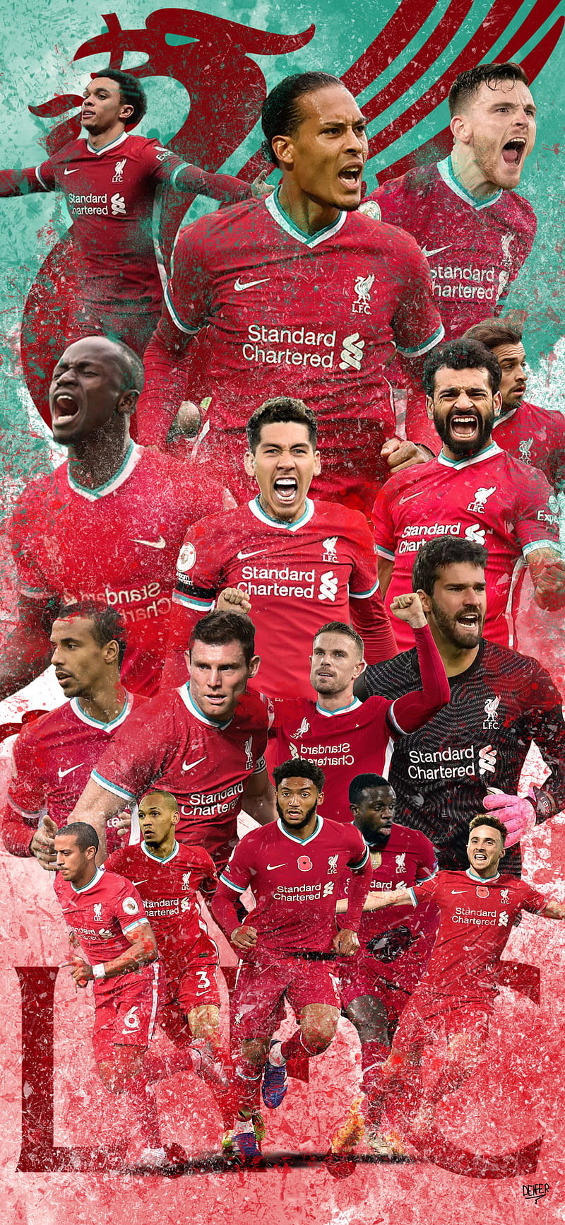 Liverpool FC - Mané, Salah, van Dijk, Thiago e Alisson