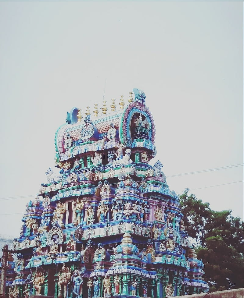 Temple , gopuram, srikalahasti, tower, HD phone wallpaper