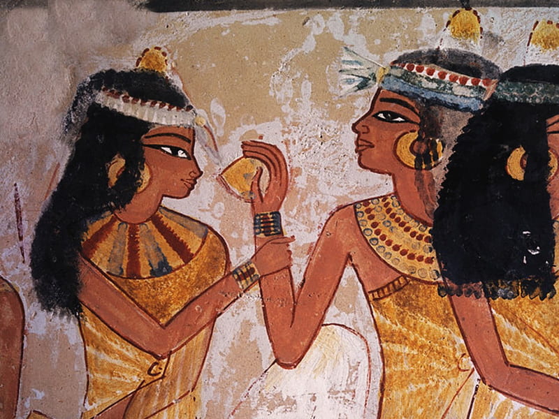 Ancient Egypt, painting, girls, bonito, mural, HD wallpaper