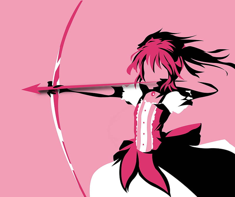 Minimal Pink, archer, bow, dress, HD wallpaper