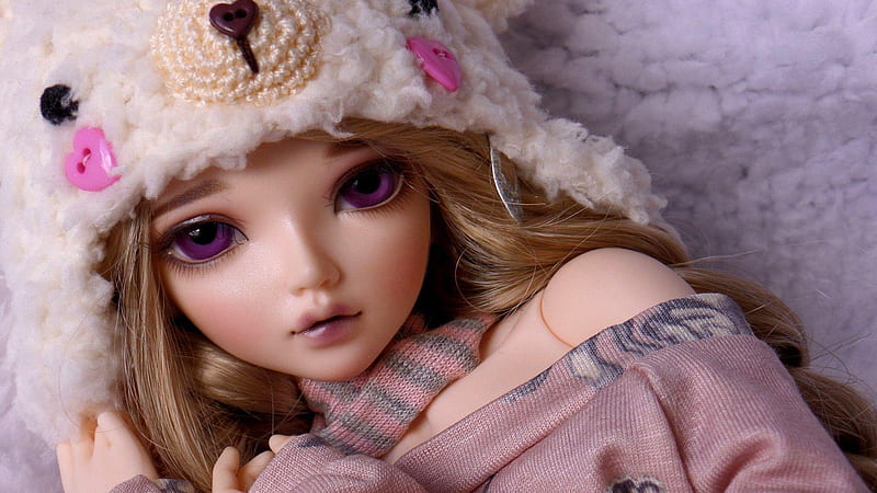 Girl Toy With Purple Eyes Doll, HD wallpaper