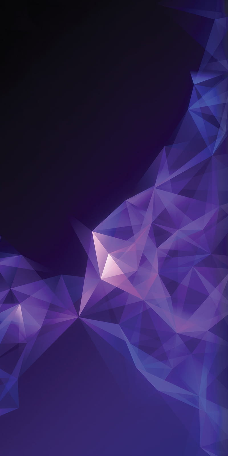 Galaxy S9, abstract, android, background, polygon, purple, render, samsung, HD phone wallpaper
