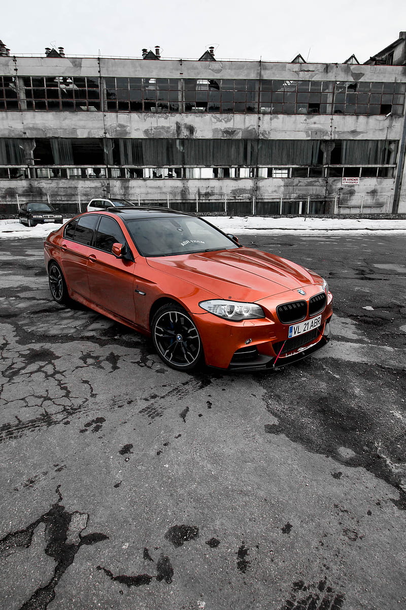 BMW F10 ABR , carros, tuning, bogdan abr, abrteam, passion, paprika orange, 530xd, sport, HD phone wallpaper
