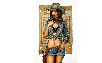 Bounty Hunting, art, female, models, hats, fun, women, guns, anime