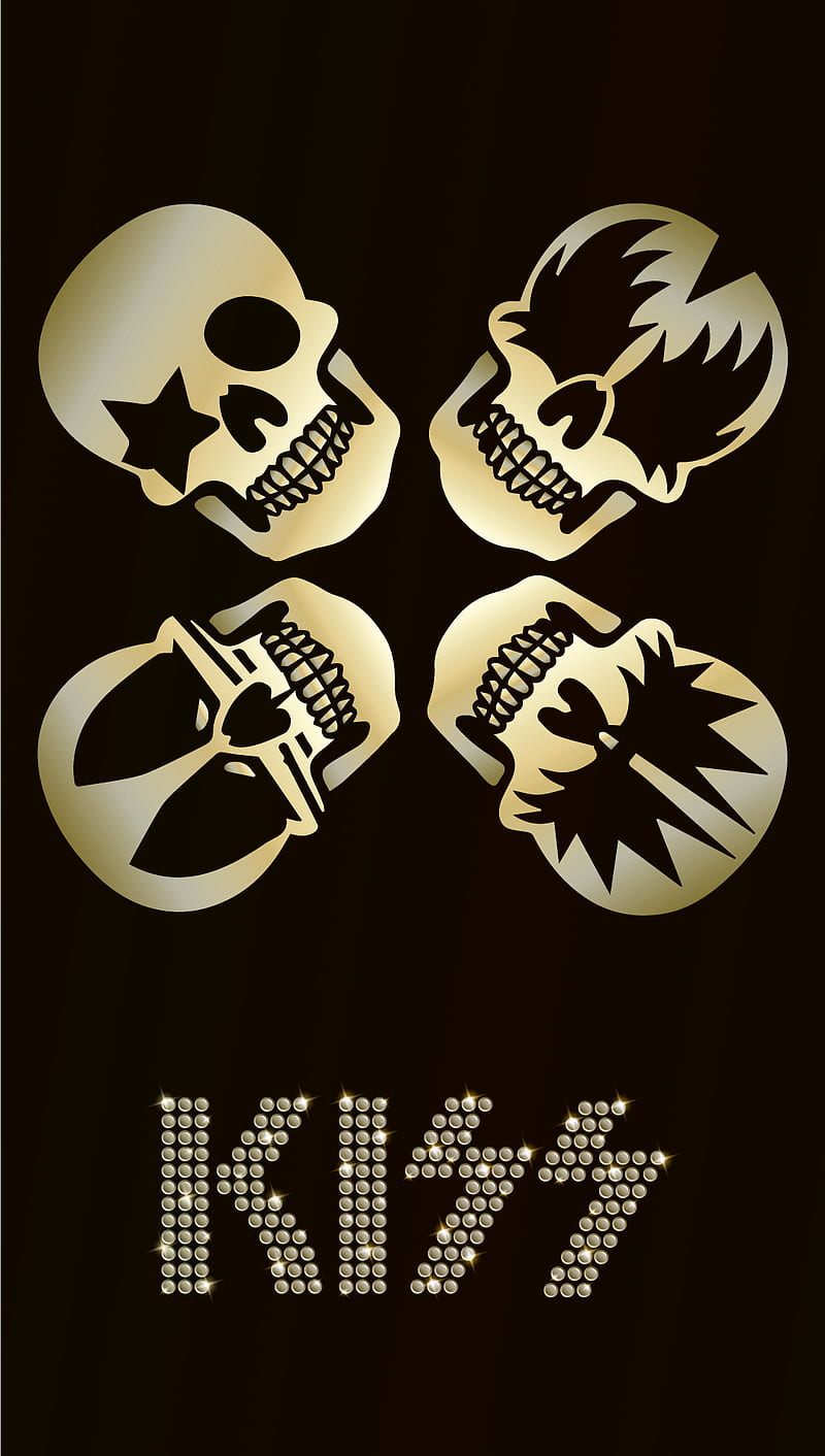 Kiss skulls, band, heavy metal, metal, rock, rock and roll, HD phone wallpaper