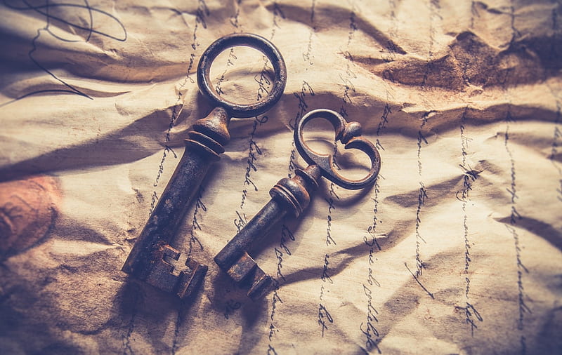 Keys, Letter, Old, Bronze, Brnze, HD wallpaper