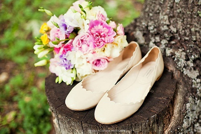 ✿, colorful, wonderful, lovely, wedding bride, bouquet, beauty, garden, nature, shoes, HD wallpaper