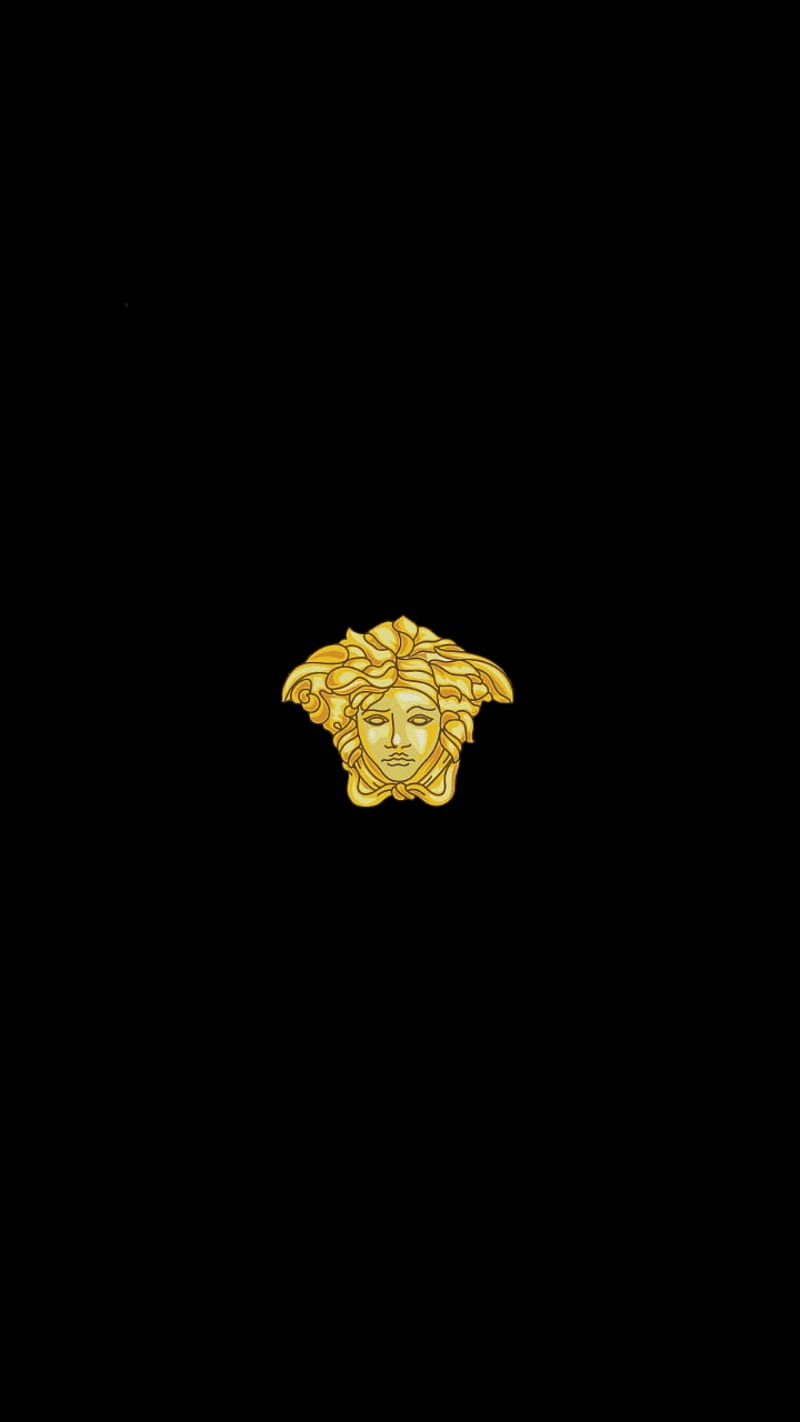 Gold Versace Medusa3, gold, medusa, versace, HD phone wallpaper