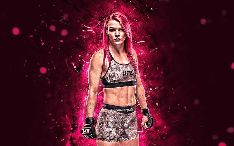 Gillian Robertson purple neon lights, Canadian fighters, MMA, UFC, female fighters, Mixed martial arts, Gillian Robertson , UFC fighters, MMA fighters, HD wallpaper