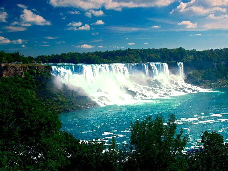 Niagara Falls, Americaan Falls, Bridal Veil Falls, water, niagara, sky, falls, HD wallpaper