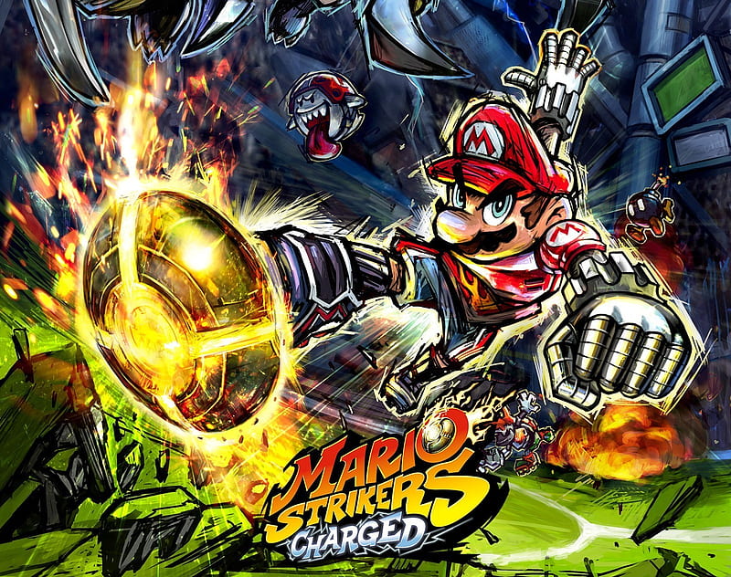 Mario Strikers Charged, mario, mario strikers, HD wallpaper