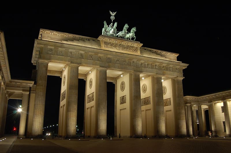 Night, Berlin, Monuments, Monument, Germany, , Brandenburg Gate, HD wallpaper