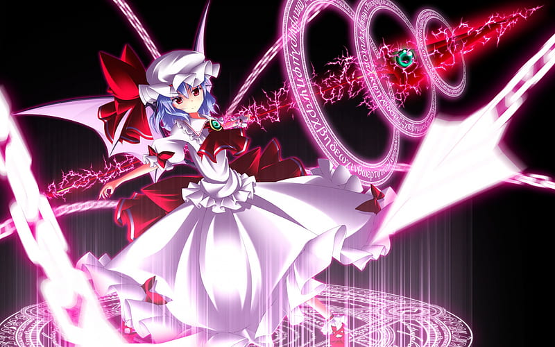 Touhou Project, Remilia Scarlet, Vampire, Scarlet Devil Mansion, japanese manga, characters, HD wallpaper