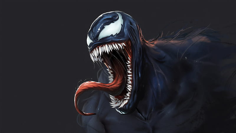 venom, scream, tongue, artwork, Movies, HD wallpaper