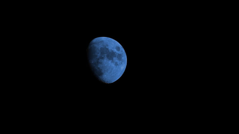 Once in a blue moon, half moon, full moon, blue moon, HD wallpaper