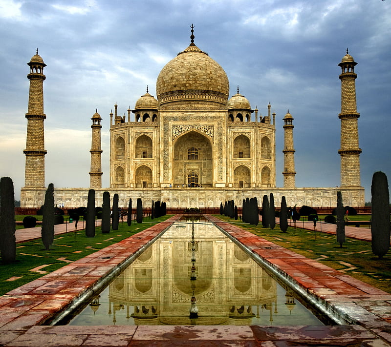 Taj Mahal, agra, architecture, domes, india, marble, HD wallpaper