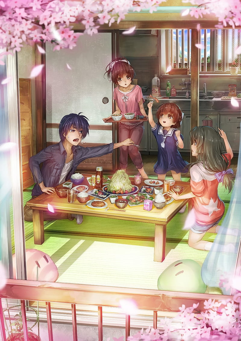 Clannad, Nagisa Furukawa, Ushio Okazaki, Tomoya Okazaki, Ibuki Fuko, HD phone wallpaper