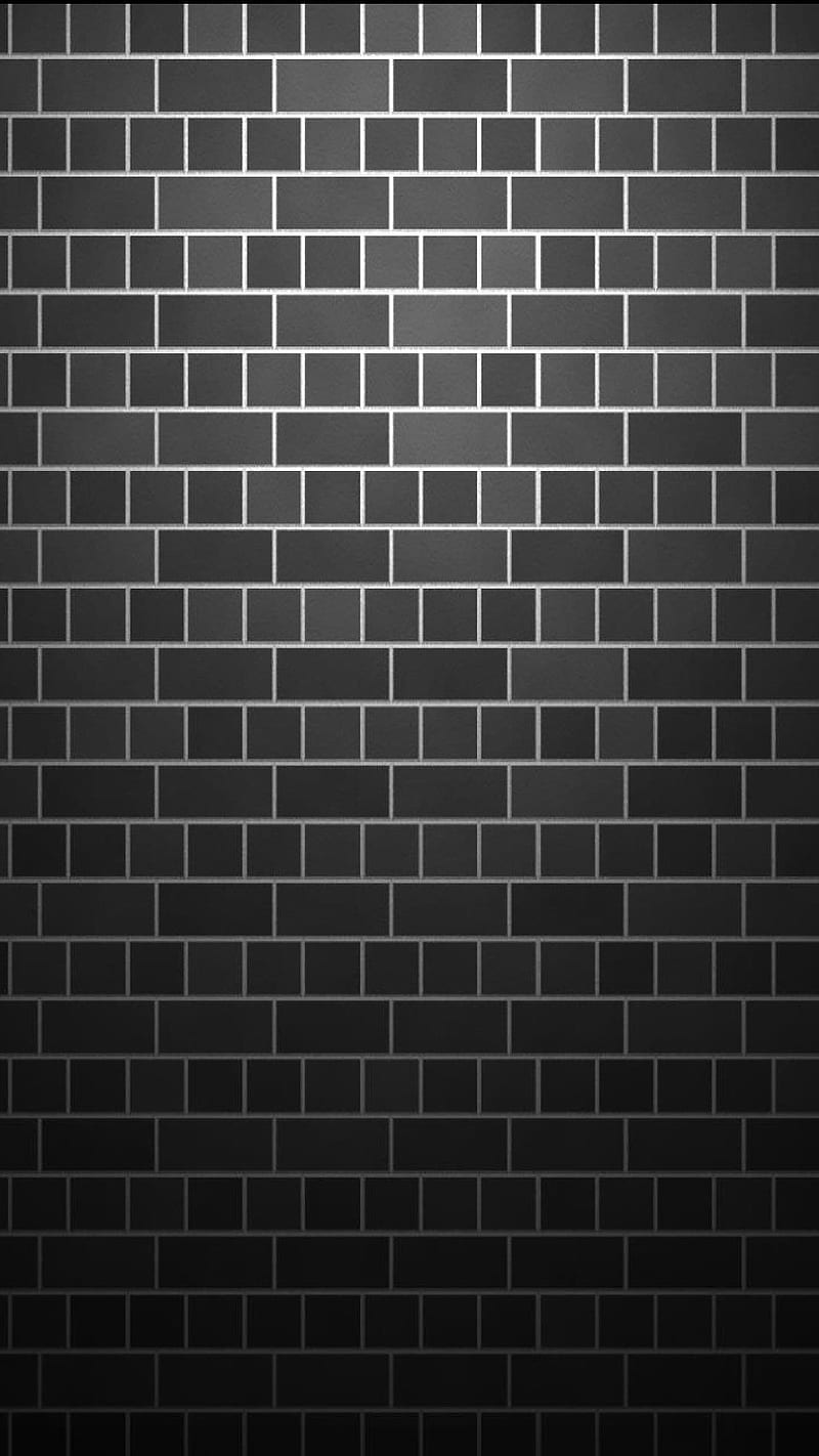 Black Wall, abstract, black, brick, bricks, wall, walls, HD phone wallpaper
