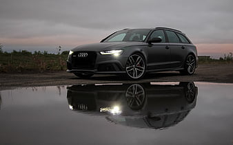 Audi RS6, 2017, gray wagon, tuning RS6, German cars, VAG, Nardo gray, Audi, HD wallpaper