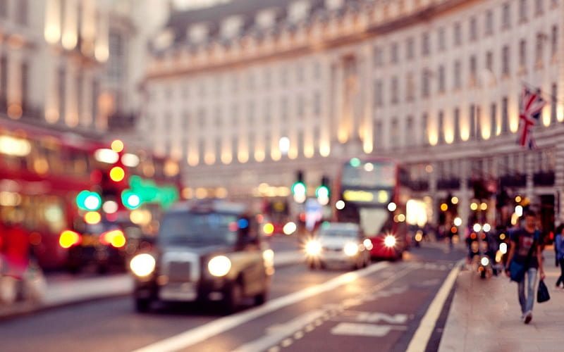 london lights cars people-City, HD wallpaper