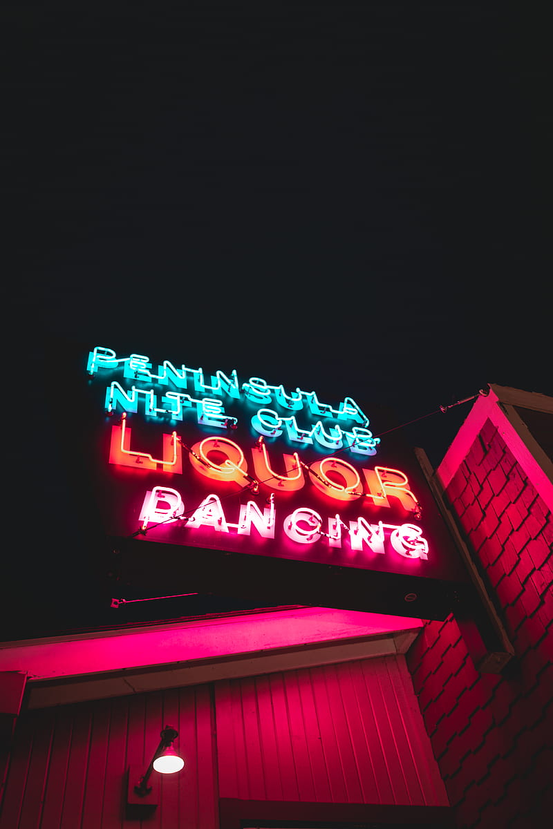 blue and red Peninsula Night Club Liquor Dancing neon light signage, HD phone wallpaper