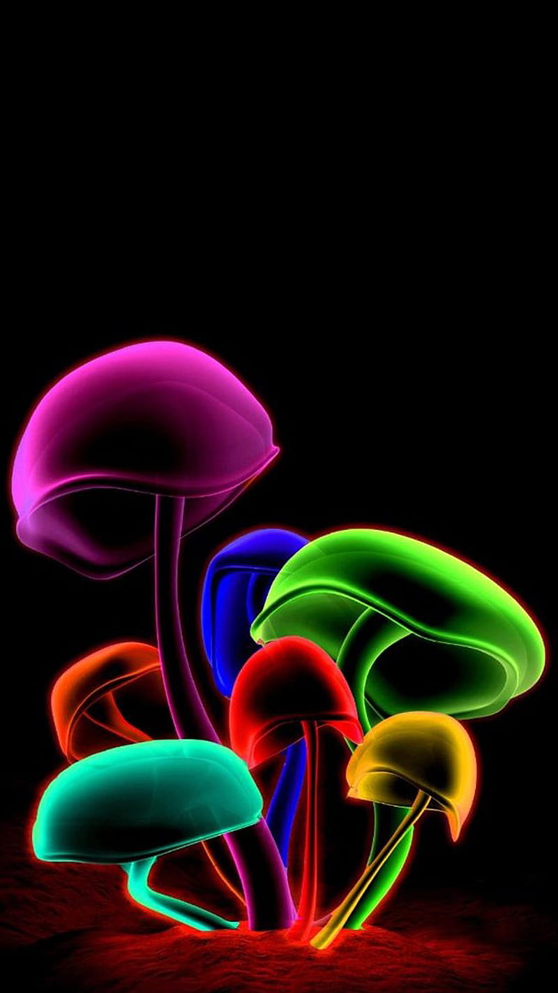 Glowing Mushrooms, HD phone wallpaper