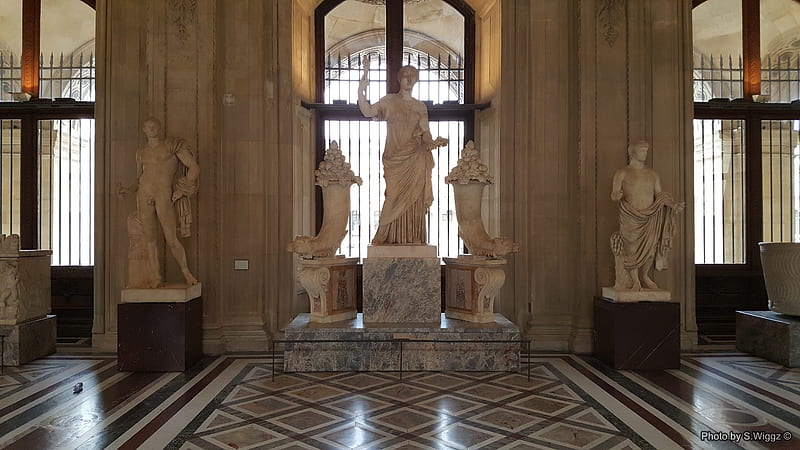 Inside the Louvre Museum, Paris, France, Museum, Louvre, Paris, Sculpture, France, Art, Statue, HD wallpaper