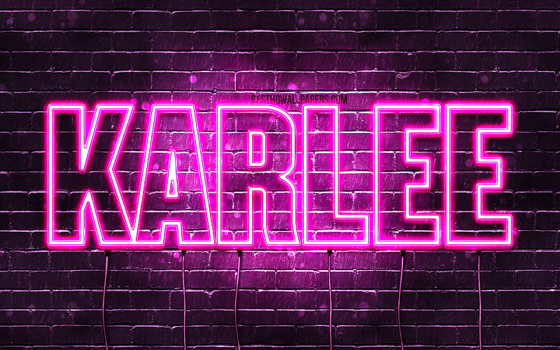 Karlee with names, female names, Karlee name, purple neon lights, Happy ...